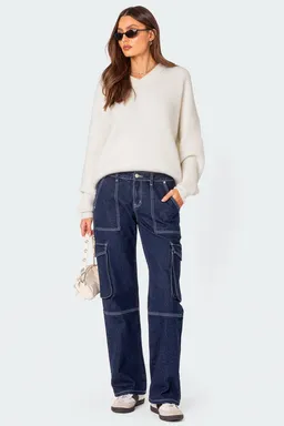 Jean cargo alyssa con costuras de Edikted en Pantalones para argentina
