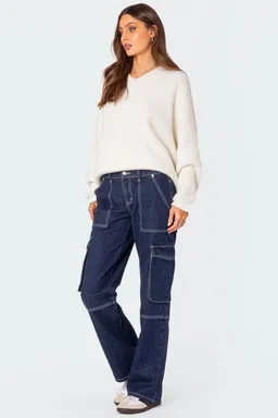 Jean cargo alyssa con costuras de Edikted en Pantalones para argentina