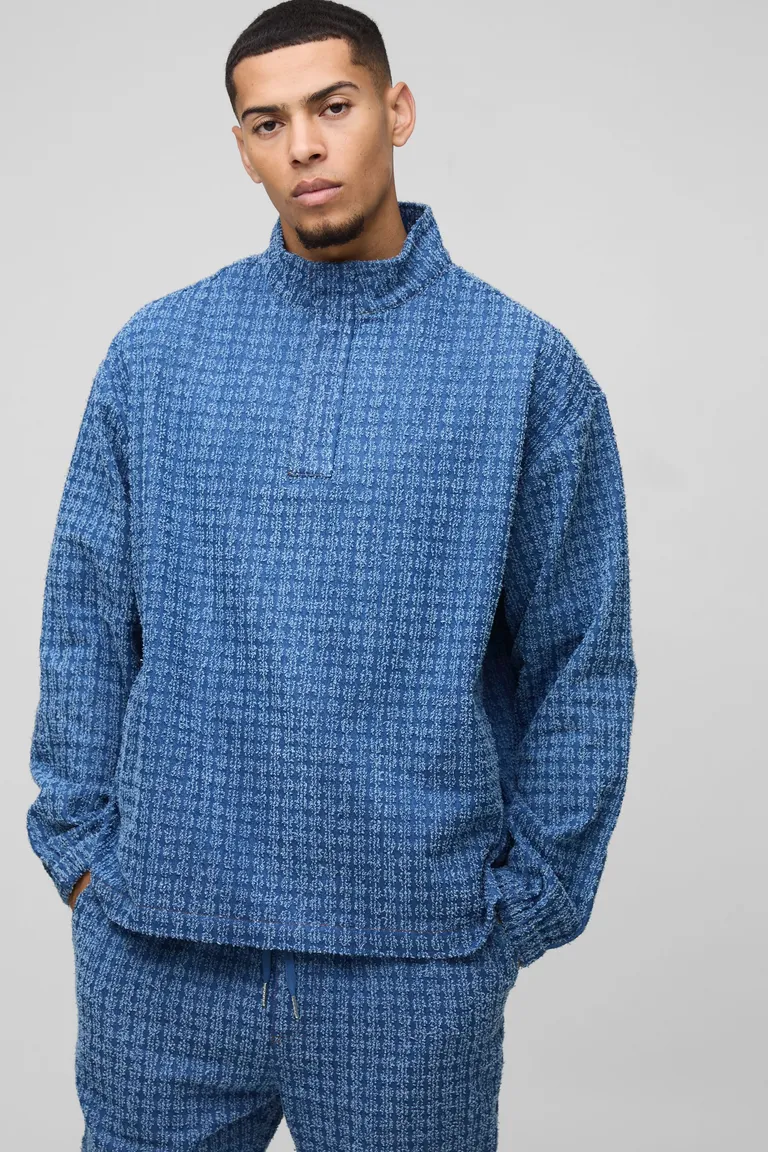 Camisa denim texturizada oversize de Boohooman en Camisas para argentina