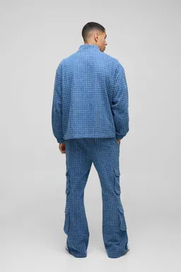 Camisa denim texturizada oversize de Boohooman en Camisas para argentina