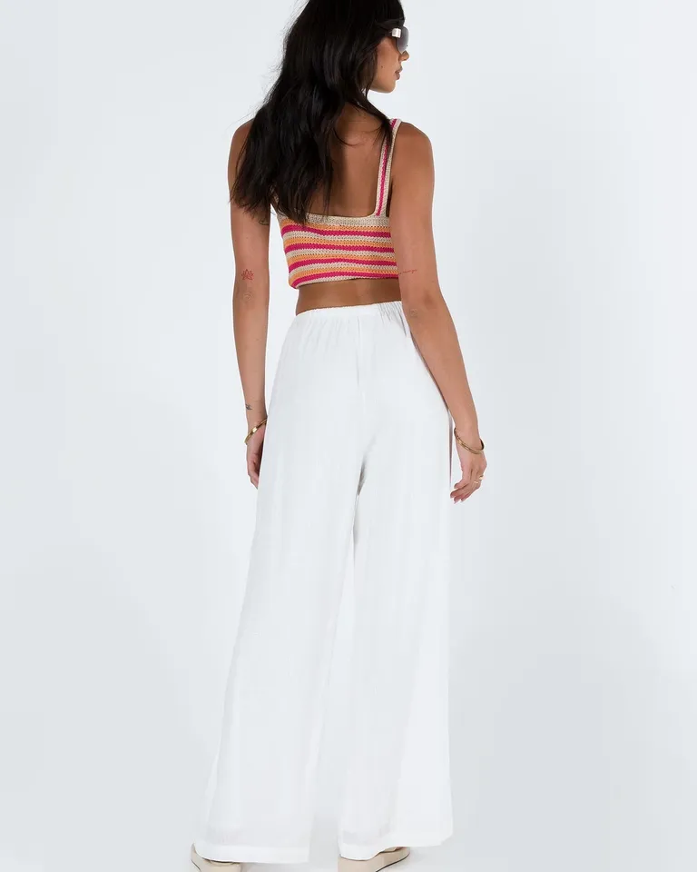 Pantalón lino ogilvie blanco petite de Princess Polly en Pantalones para argentina