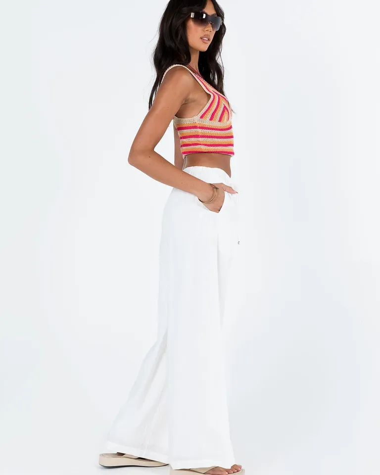 Pantalón lino ogilvie blanco petite de Princess Polly en Pantalones para argentina