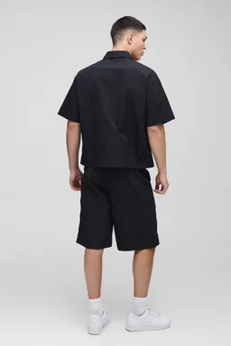 Camisa nylon arrugada cierre oversize de Boohooman en Camisas para argentina