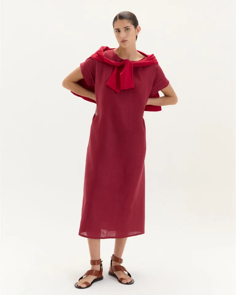 Vestido Natsuki Midi de Corte Cuadrado y Mangas Caídas de Blue Sheep en Vestidos para argentina