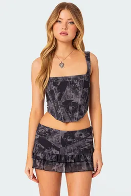 Corset estampado nightlife de Edikted en Tops para argentina