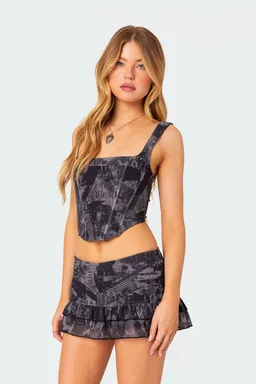 Corset estampado nightlife de Edikted en Tops para argentina
