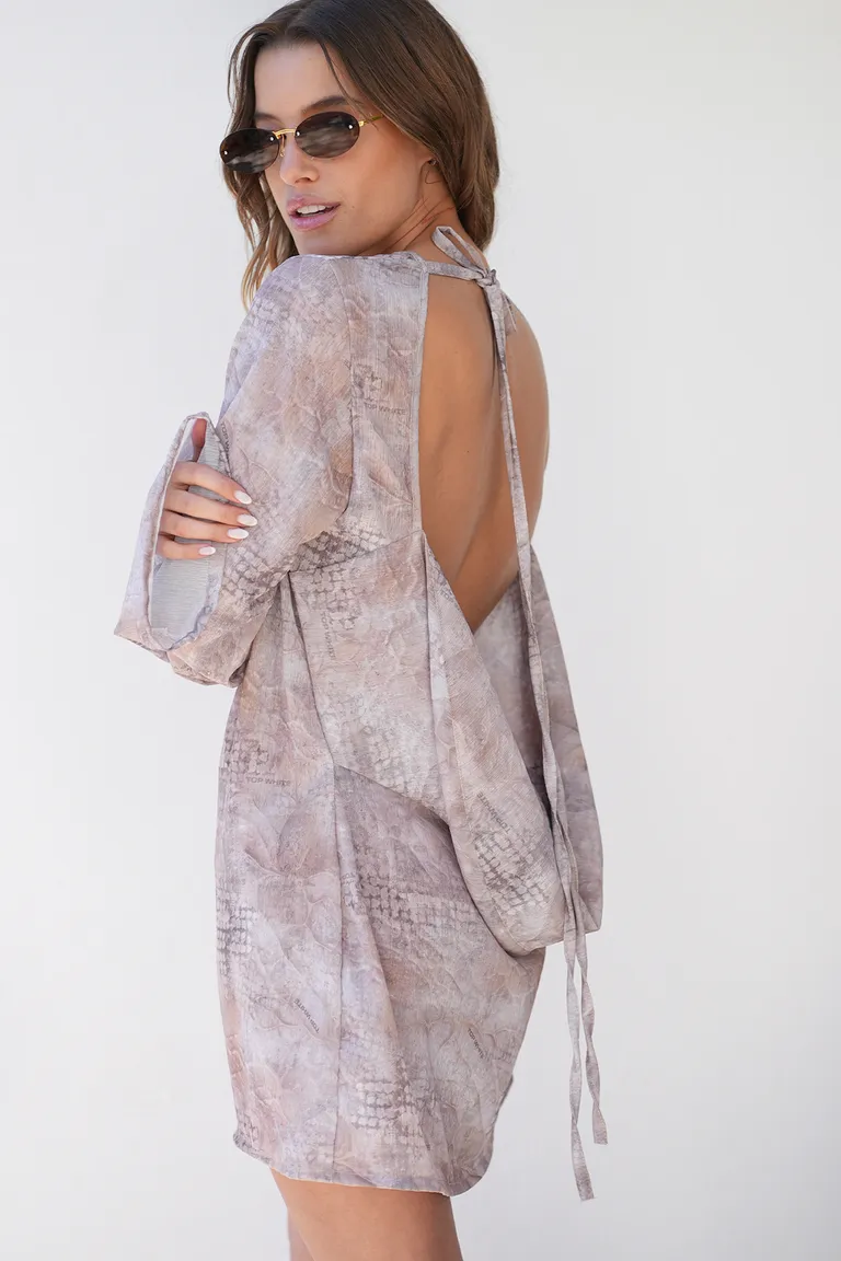 Vestido estampado de escote en V y espalda abierta para mujer de Top White en Vestidos para argentina