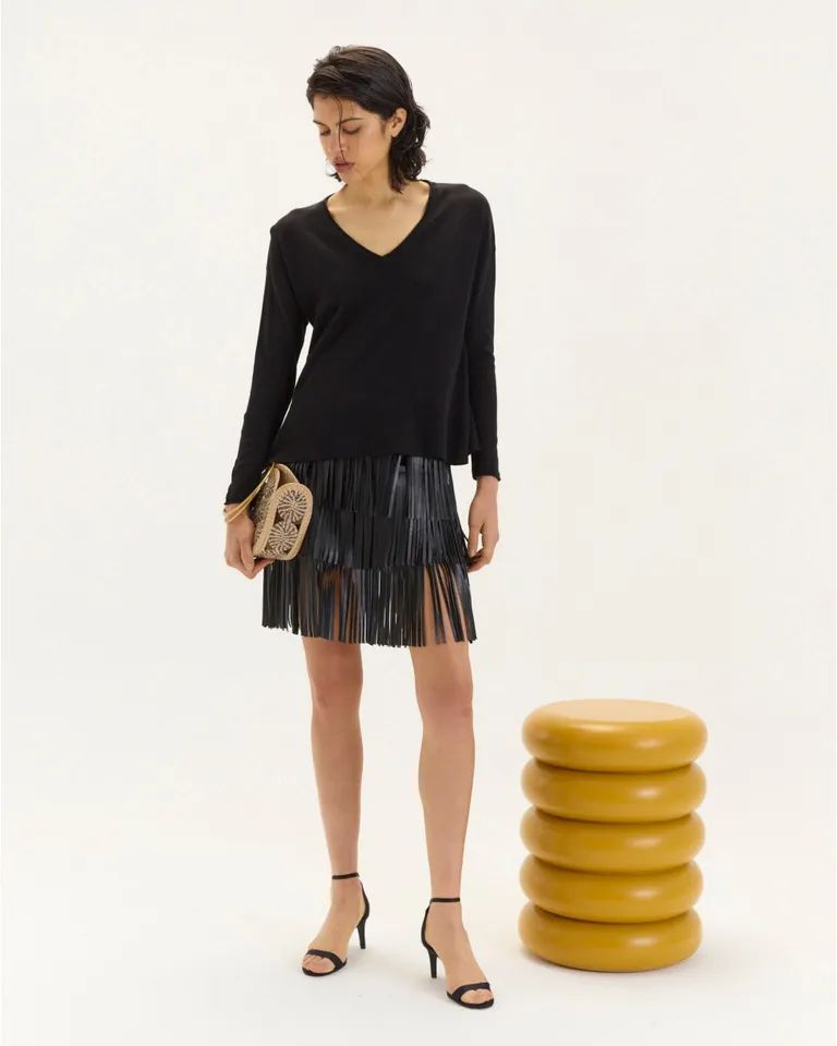 Sweater de tejido fino con escote en V y silueta relajada de Blue Sheep en Buzos y Sweaters para argentina