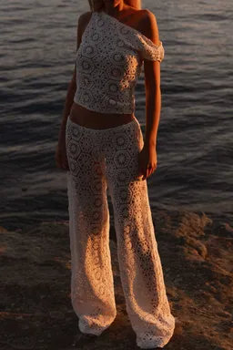 Pantalones crochet ibiza ivory de Peppermayo en Pantalones para argentina
