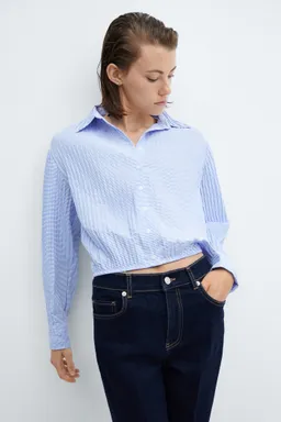 Camisa rayas con textura de Mango en Camisas para argentina