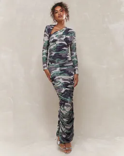 Vestido largo maxi estampado camuflaje de Missguided en Vestidos para argentina