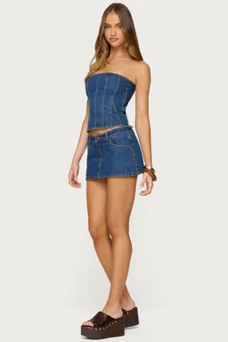 Corset strapless denim camelia de Edikted en Tops para argentina