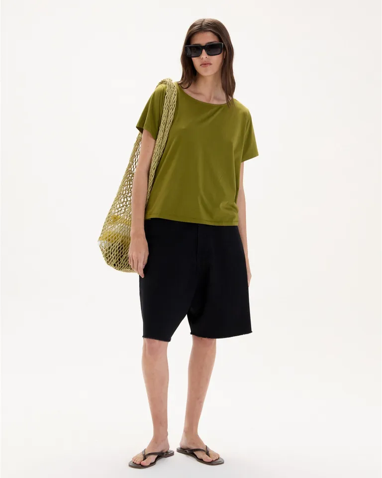 Remera de manga corta y escote redondo, en tono rosa y corte evasé de Blue Sheep en Remeras para argentina