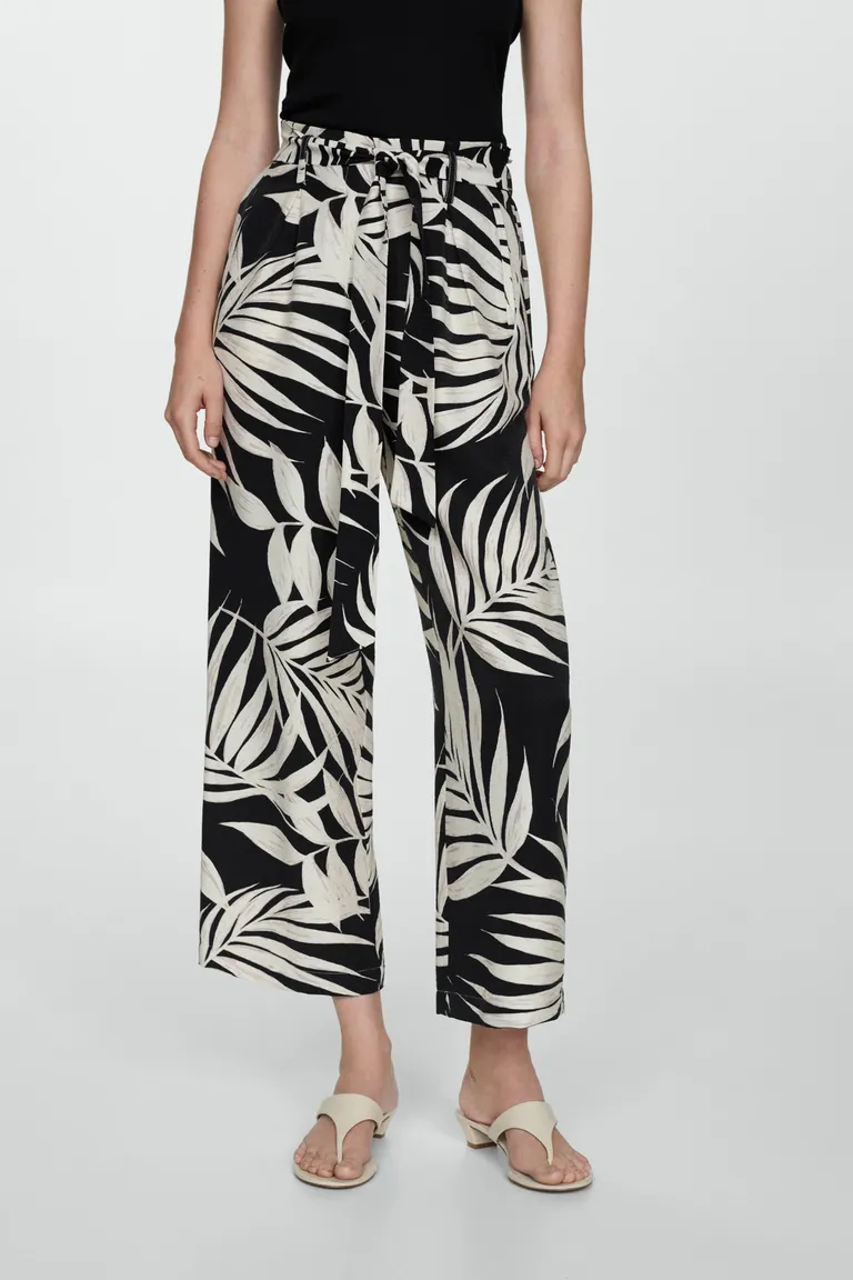 Pantalón estampado con lazo de Mango en Pantalones para argentina