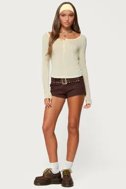Top henley traslúcido manga larga de Edikted en Tops para argentina
