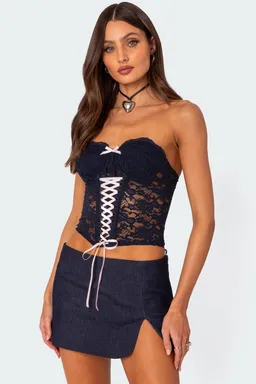 Corset cinch encaje transparente de Edikted en Ropa Interior y Medias para argentina