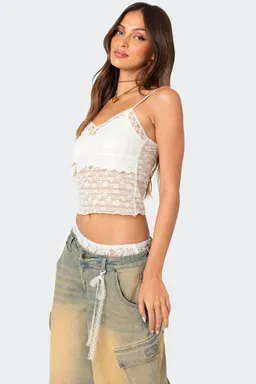 Top encaje transparente capas de Edikted en Tops para argentina