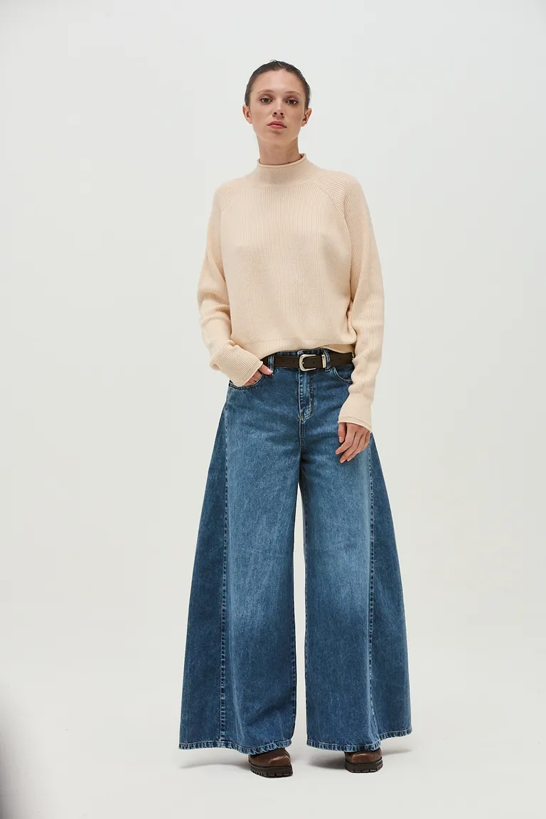 Pantalón de jean estilo wide leg con tiro medio y corte de pierna amplia de Sweet en Pantalones para argentina