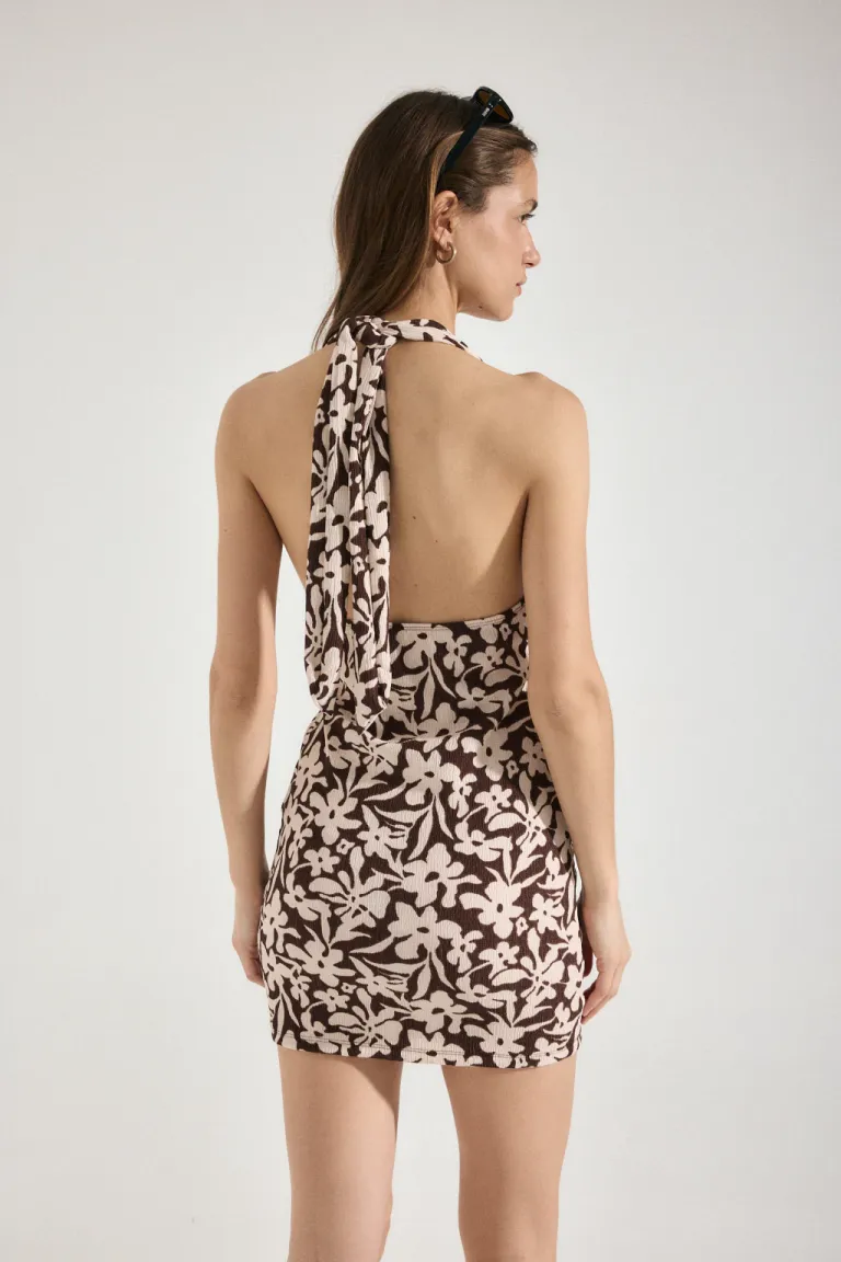 Vestido corto de estampado llamativo con cuello halter para mujer de Audaz en Vestidos para argentina