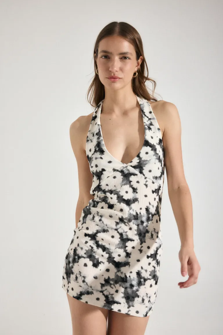 Vestido corto de estampado llamativo con cuello halter para mujer de Audaz en Vestidos para argentina