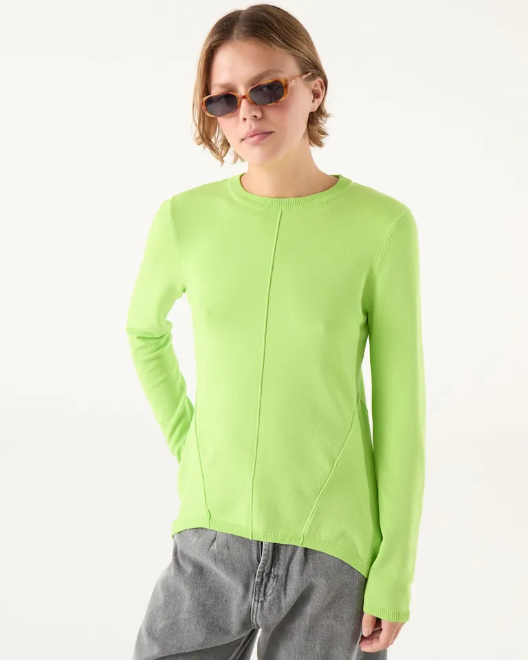 Sweater de manga larga con cuello redondo y recortes laterales en la cintura de Furzai en Buzos y Sweaters para argentina