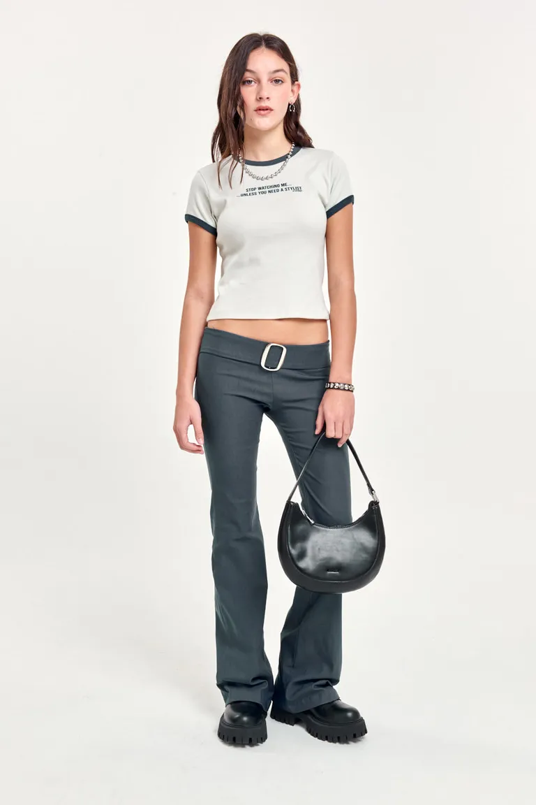 Pantalón de bengalina de tiro bajo con piernas rectas y ajuste ceñido de 47 Street en Pantalones para argentina