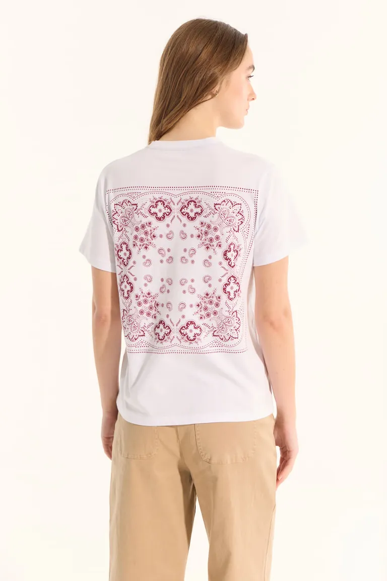 Remera manga corta con estampa de un color para mujer de Portsaid en Remeras para argentina