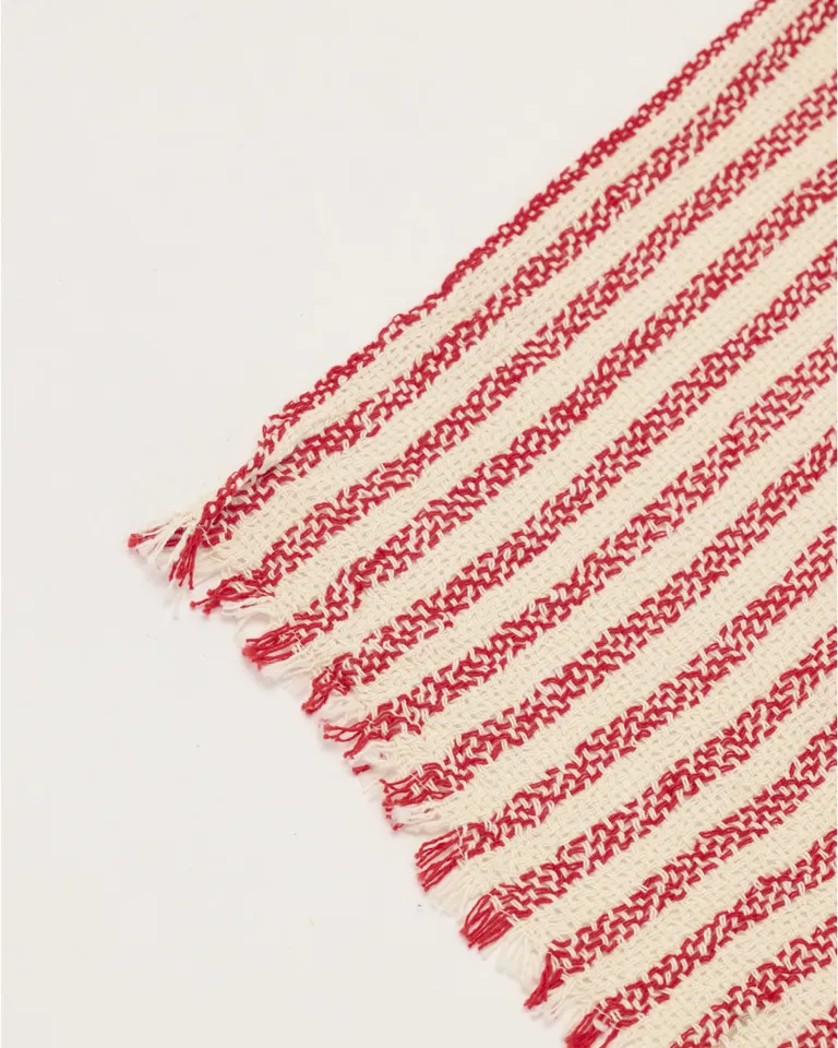 Pashmina de algodón con diseño de rayas en tonos rojo y blanco de Blue Sheep en Bufandas y Pañuelos para argentina