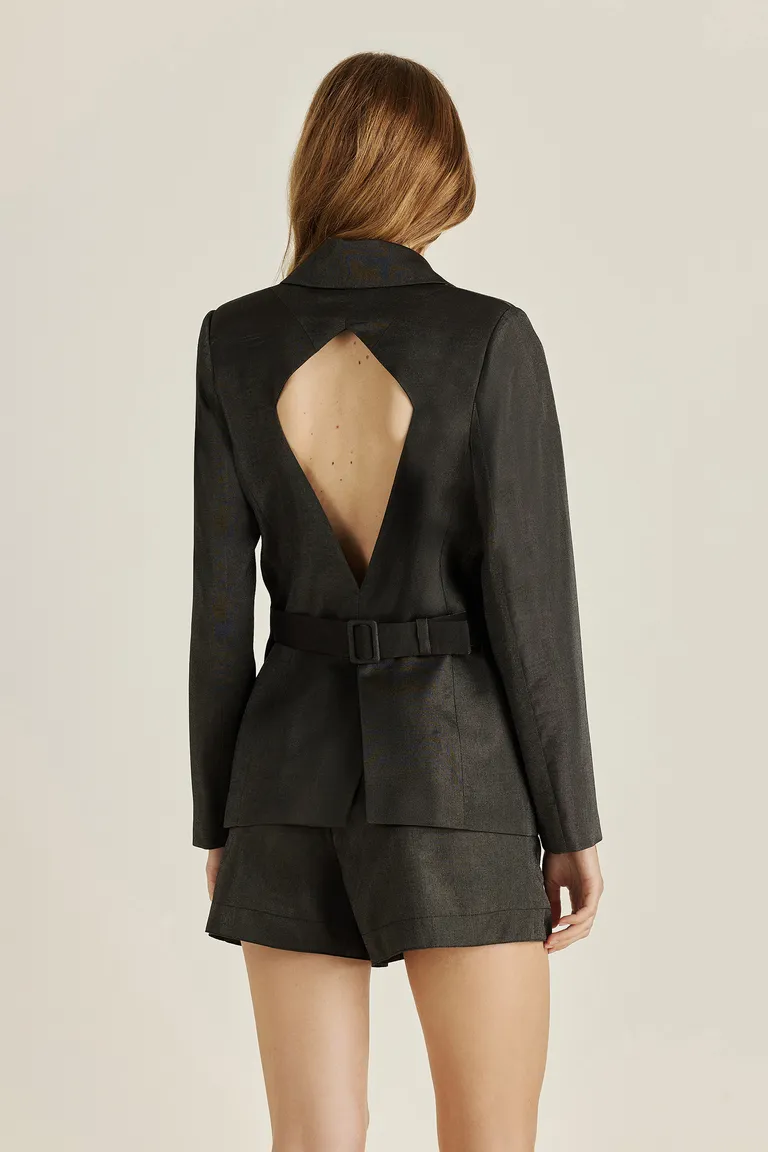 Saco negro de diseño exclusivo con recorte trasero distintivo de Tucci en Chaquetas para argentina