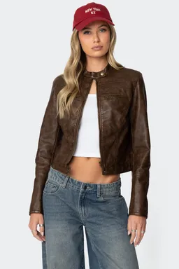 Campera cuero sintético lavado teddi de Edikted en Chaquetas para argentina