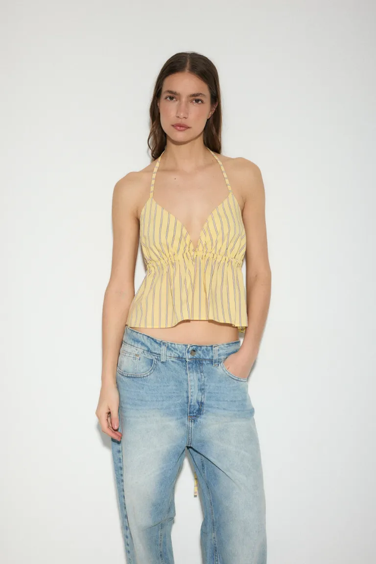 Top escote en V con estampado rayado para mujer de Audaz en Tops para argentina