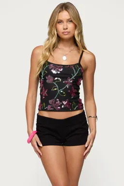 Musculosa bordada floral con cuentas de Edikted en Tops para argentina