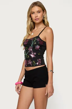 Musculosa bordada floral con cuentas de Edikted en Tops para argentina