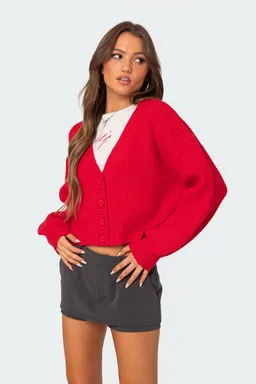 Cárdigan sabrina corto punto grueso de Edikted en Buzos y Sweaters para argentina