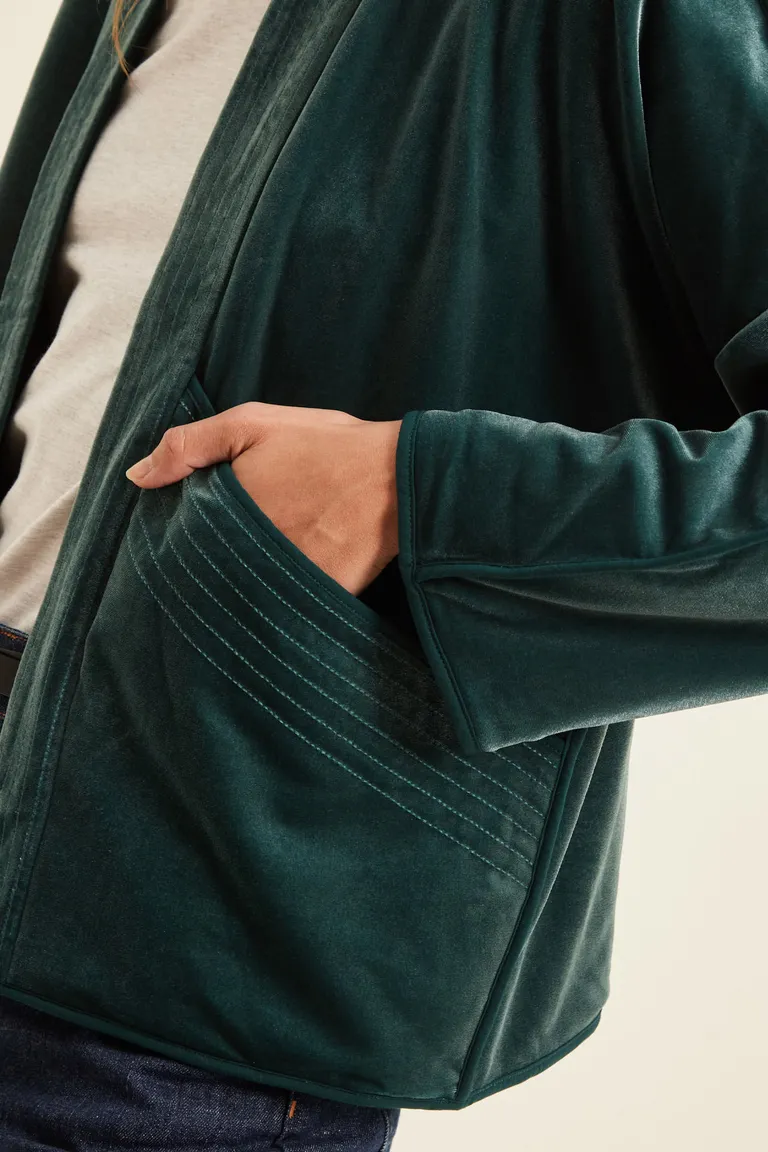 Chaqueta abierta con bolsillos delanteros y detalles de pespuntes de Cuesta Blanca en Chaquetas para argentina