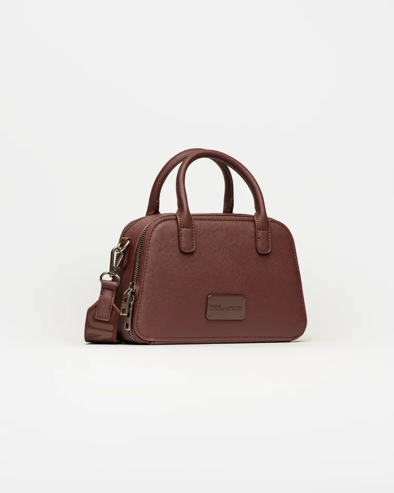 Cartera de mano estructurada con doble cierre y correa regulable desmontable de Prüne en Bolsos y Carteras para argentina
