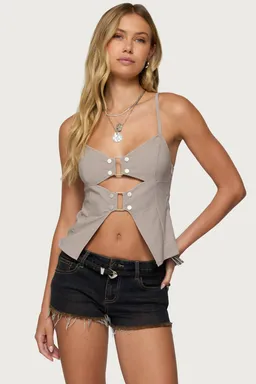 Musculosa con hebillas delanteras shay de Edikted en Tops para argentina