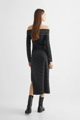 Vestido midi escote bardot rayado de Mango Teen en Vestidos para argentina