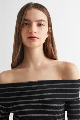 Vestido midi escote bardot rayado de Mango Teen en Vestidos para argentina