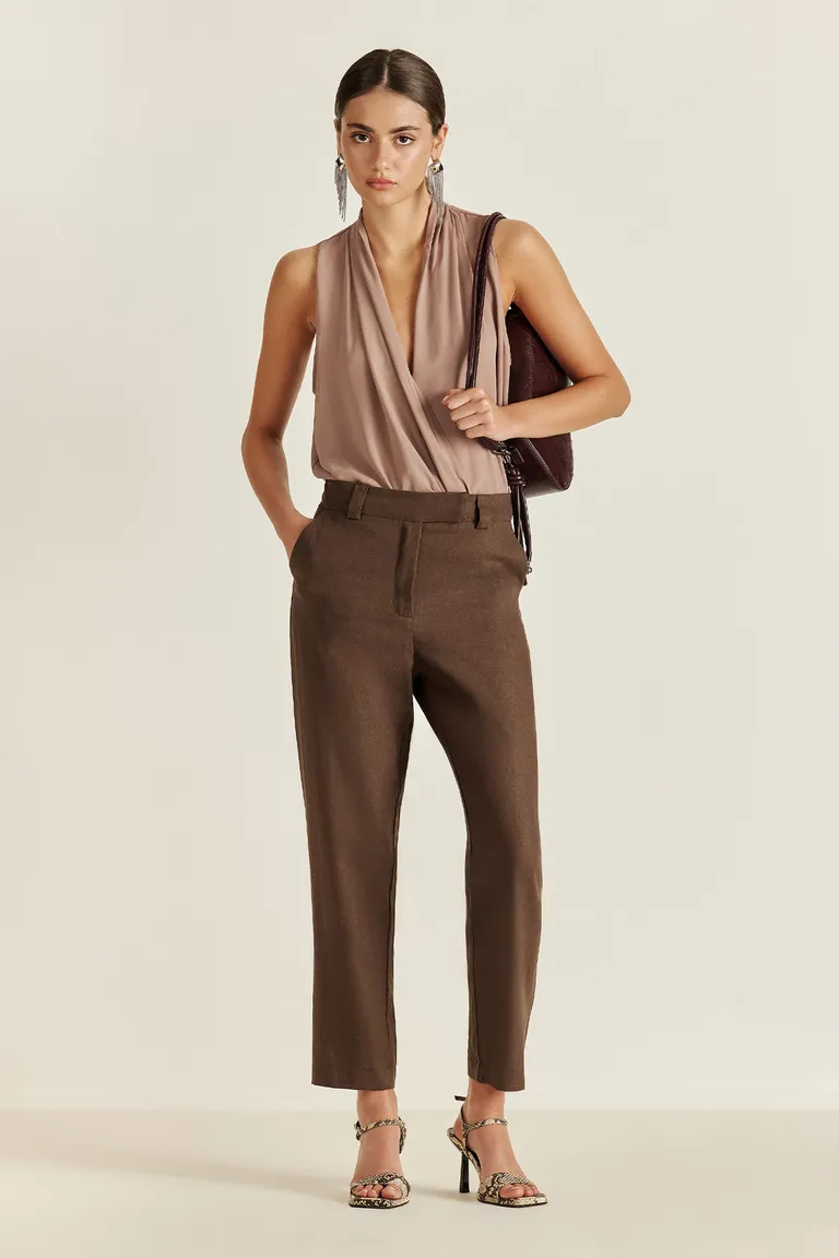 Pantalón de lino de corte relajado para mujer de Tucci en Pantalones para argentina