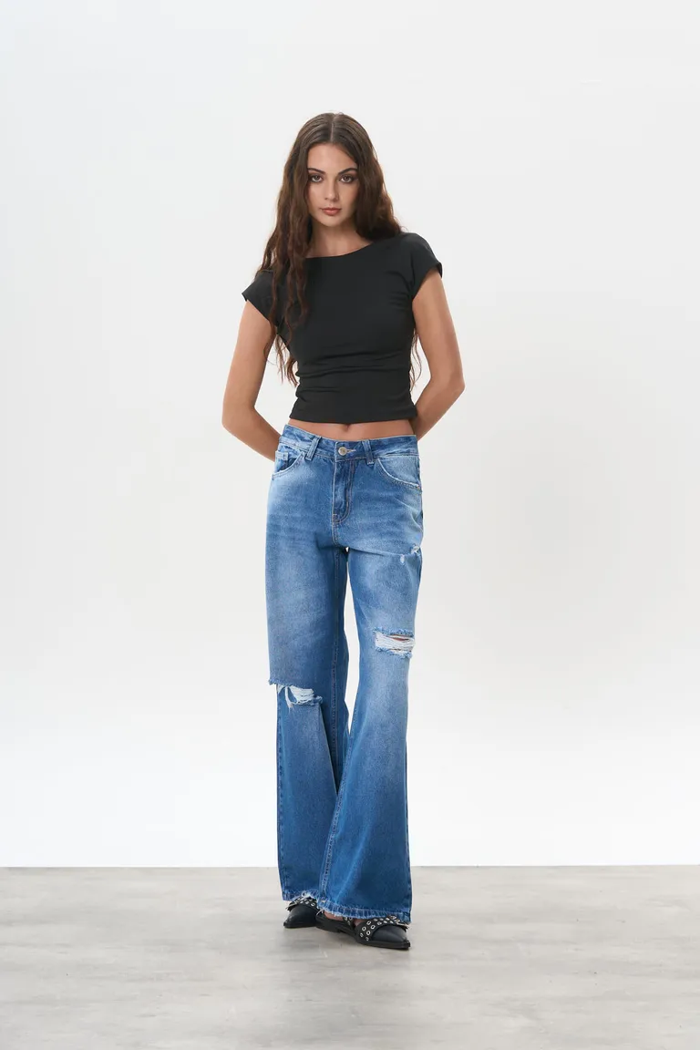 Jean denim silas ancho de Magda en Pantalones para argentina