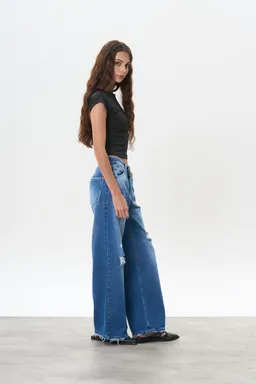 Jean denim silas ancho de Magda en Pantalones para argentina