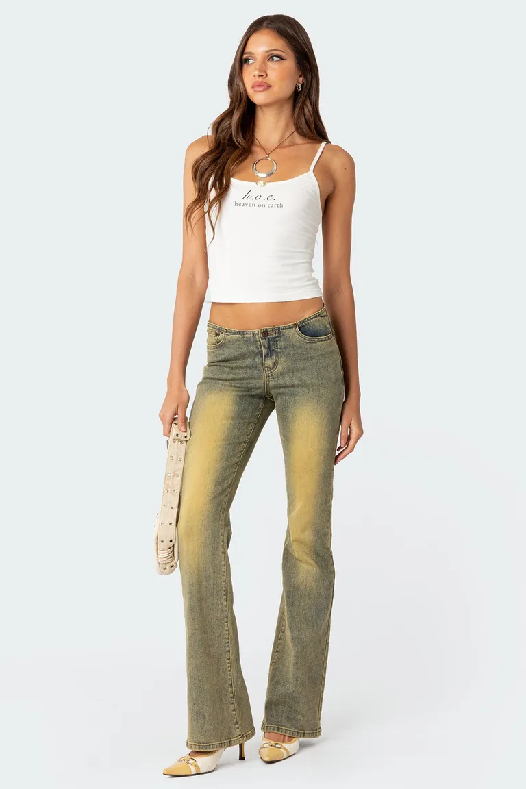 Jeans acampanados tiro bajo maris de Edikted en Pantalones para argentina