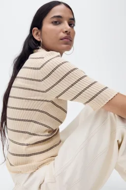 Jersey canalé cuello perkins de Mango en Buzos y Sweaters para argentina