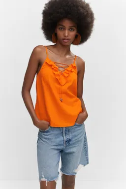 Top volantes cordón ajustable de Mango en Tops para argentina