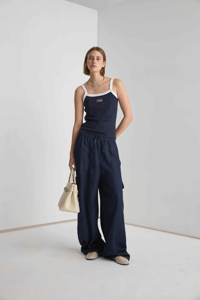 Pantalón oversize de corte recto con bolsillos delanteros de Prüne en Pantalones para argentina