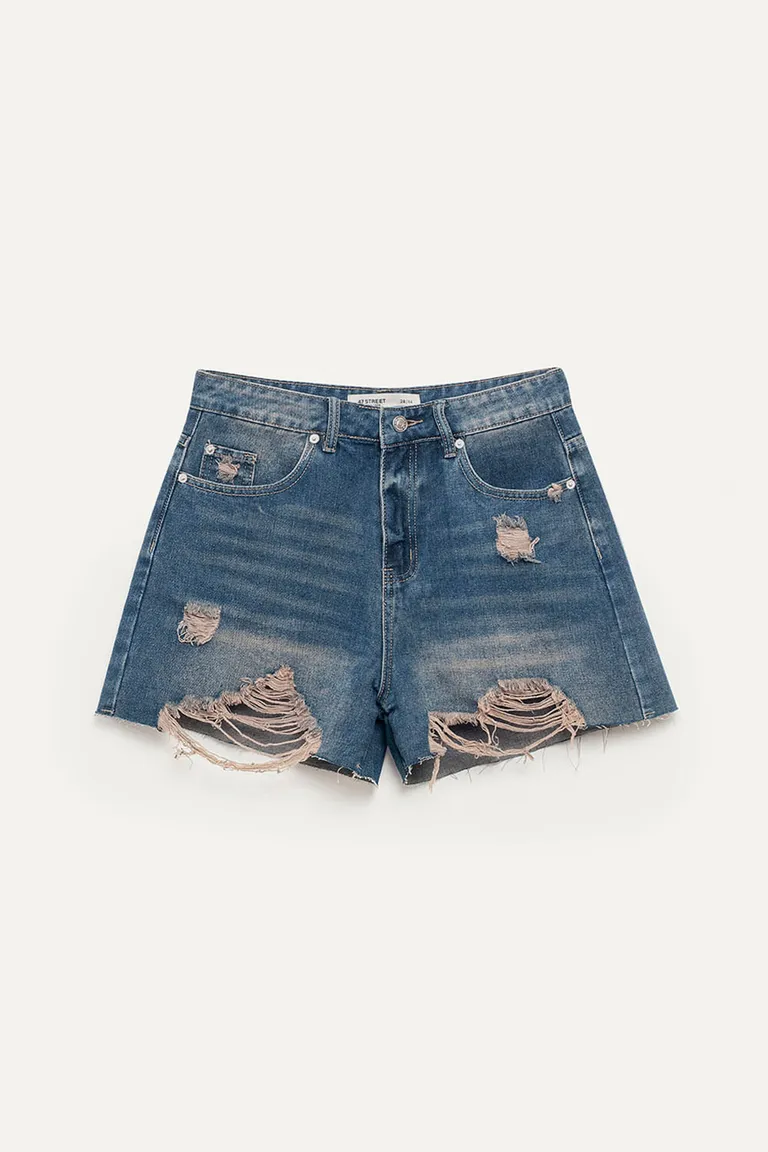 Shorts de mezclilla desgastados y con roturas para un estilo casual y relajado de 47 Street en Shorts para argentina