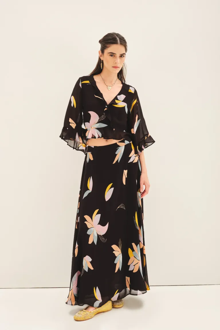 Falda larga estampada con vuelo y cintura elástica de Rapsodia en Faldas para argentina