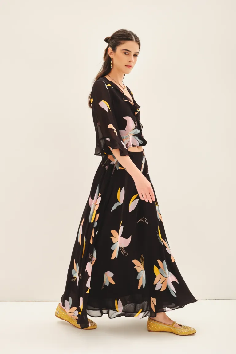 Falda larga estampada con vuelo y cintura elástica de Rapsodia en Faldas para argentina