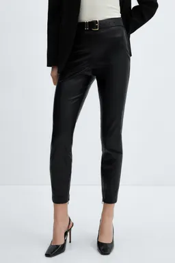 Leggings efecto cuero aberturas de Mango en Pantalones para argentina